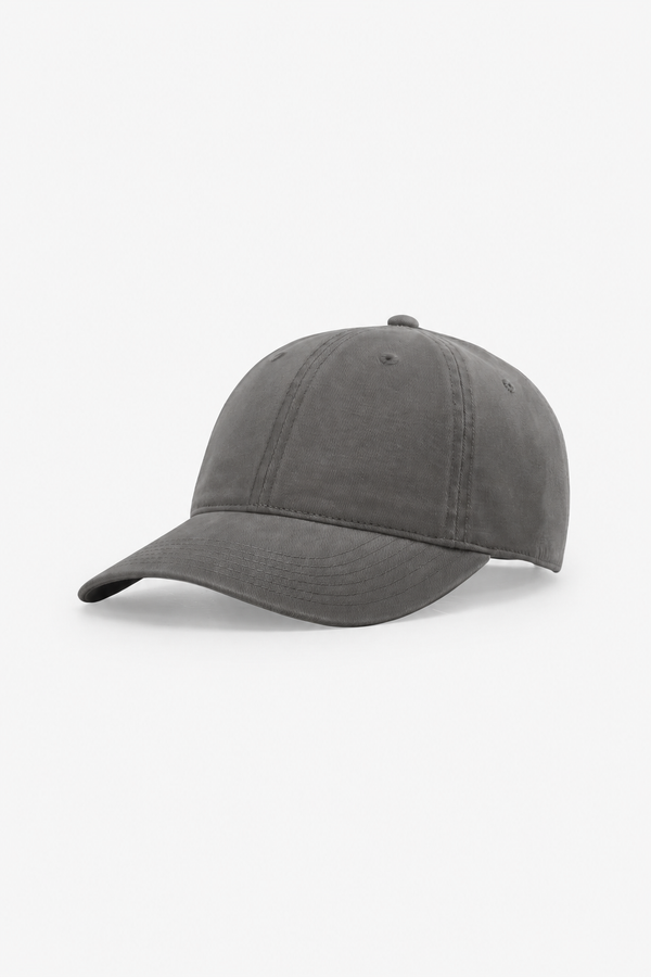 Plain gray baseball cap on a white background, ready for custom embroidery or logo decoration.