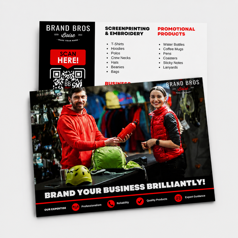 Brand Bros Boise promotional products and branding postcard