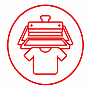 Printing press and shirt icon